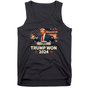 Trump Won 2024 President 47th Election Us Flag Tank Top