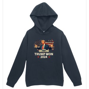 Trump Won 2024 President 47th Election Us Flag Urban Pullover Hoodie