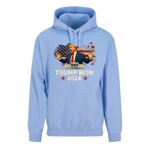 Trump Won 2024 President 47th Election Us Flag Unisex Surf Hoodie