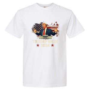 Trump Won 2024 President 47th Election Us Flag Garment-Dyed Heavyweight T-Shirt