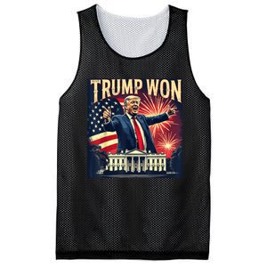 Trump Won 2024 Election President 47th White House American Mesh Reversible Basketball Jersey Tank