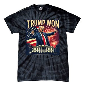 Trump Won 2024 Election President 47th White House American Tie-Dye T-Shirt