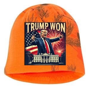 Trump Won 2024 Election President 47th White House American Kati - Camo Knit Beanie