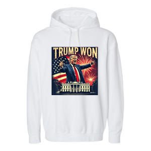 Trump Won 2024 Election President 47th White House American Garment-Dyed Fleece Hoodie