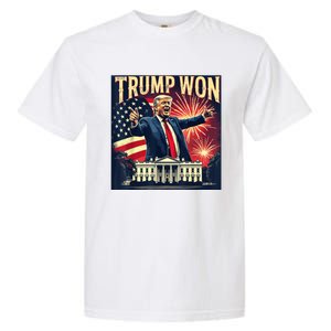 Trump Won 2024 Election President 47th White House American Garment-Dyed Heavyweight T-Shirt