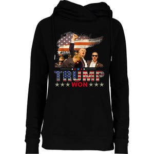 Trump Won 2024 President 47th Of White House Donald Trump Womens Funnel Neck Pullover Hood