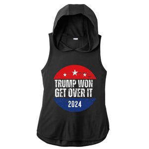 Trump Won 2024 Trump President Usa Election Trump Victory Ladies PosiCharge Tri-Blend Wicking Draft Hoodie Tank