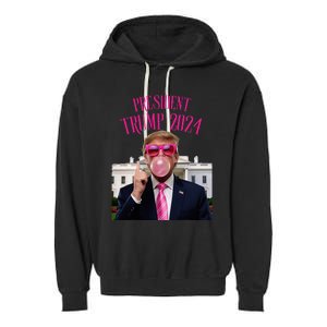 Trump Won 2024 President Trump Blowing Garment-Dyed Fleece Hoodie