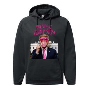 Trump Won 2024 President Trump Blowing Performance Fleece Hoodie