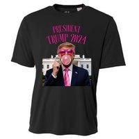 Trump Won 2024 President Trump Blowing Cooling Performance Crew T-Shirt