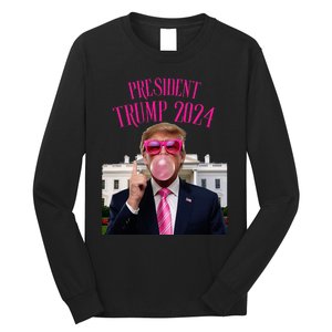 Trump Won 2024 President Trump Blowing Long Sleeve Shirt