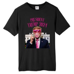 Trump Won 2024 President Trump Blowing Tall Fusion ChromaSoft Performance T-Shirt