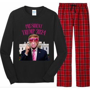 Trump Won 2024 President Trump Blowing Long Sleeve Pajama Set