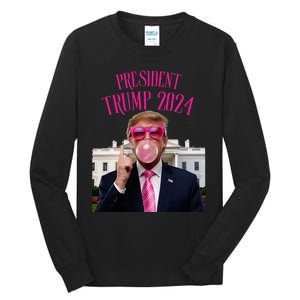 Trump Won 2024 President Trump Blowing Tall Long Sleeve T-Shirt