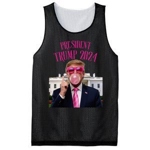 Trump Won 2024 President Trump Blowing Mesh Reversible Basketball Jersey Tank