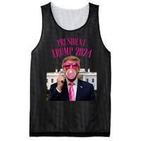 Trump Won 2024 President Trump Blowing Mesh Reversible Basketball Jersey Tank