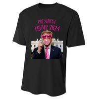 Trump Won 2024 President Trump Blowing Performance Sprint T-Shirt