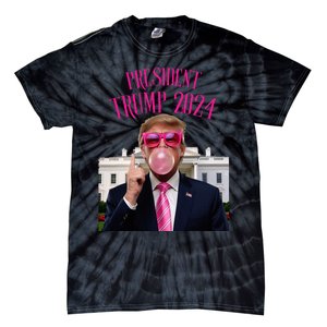 Trump Won 2024 President Trump Blowing Tie-Dye T-Shirt