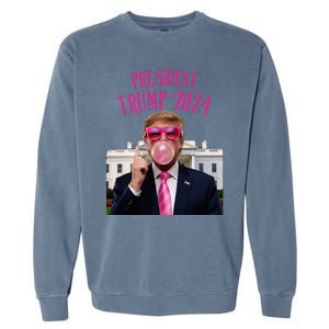 Trump Won 2024 President Trump Blowing Garment-Dyed Sweatshirt