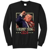 Trump Won 2024 Election President 47th American Flag Vintage Sweatshirt