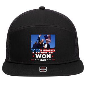 Trump Won 2024 Get Over It 47th Us President 7 Panel Mesh Trucker Snapback Hat