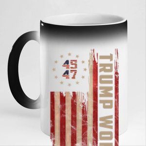 Trump Won 2024 45 47th President Usa Flag 11oz Black Color Changing Mug