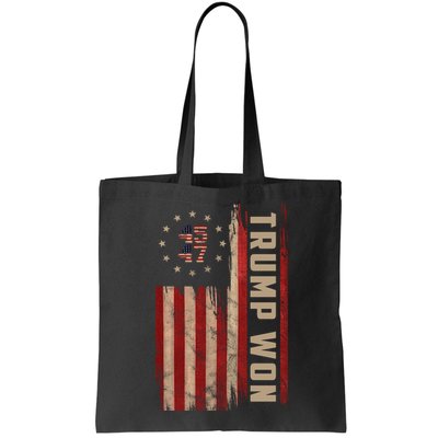 Trump Won 2024 45 47th President Usa Flag Bag