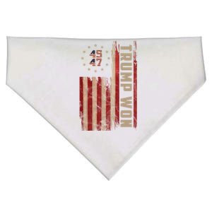 Trump Won 2024 45 47th President Usa Flag USA-Made Doggie Bandana