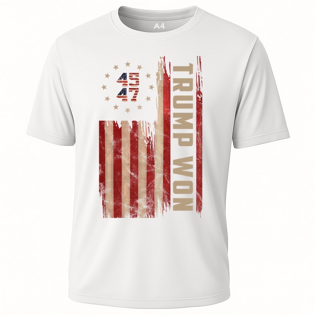 Trump Won 2024 45 47th President Usa Flag Cooling Performance Crew T-Shirt