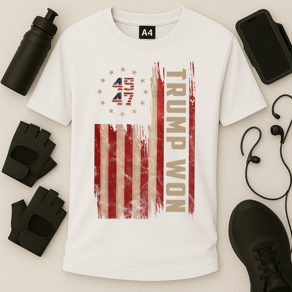 Trump Won 2024 45 47th President Usa Flag Cooling Performance Crew T-Shirt