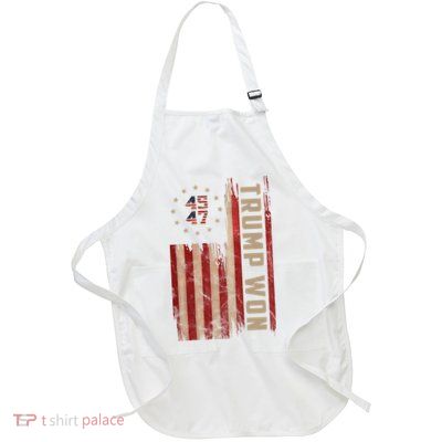 Trump Won 2024 45 47th President Usa Flag Apron