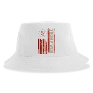 Trump Won 2024 45 47th President Usa Flag Sustainable Bucket Hat