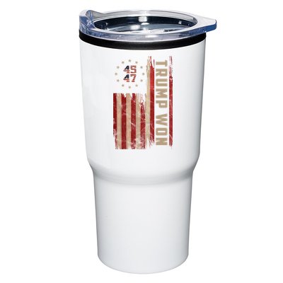 Trump Won 2024 45 47th President Usa Flag Tumbler