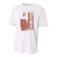 Trump Won 2024 45 47th President Usa Flag Youth Performance Sprint T-Shirt