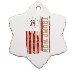 Trump Won 2024 45 47th President Usa Flag Ceramic Star Ornament