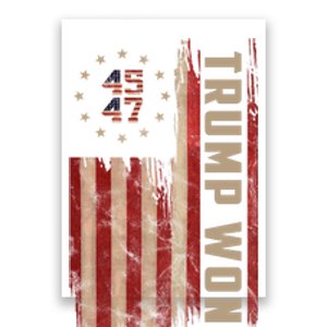 Trump Won 2024 45 47th President Usa Flag Poster