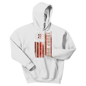 Trump Won 2024 45 47th President Usa Flag Kids Hoodie