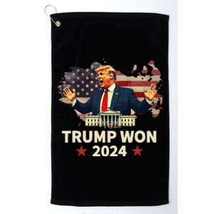 Trump Won 2024 President 47th Election Us Flag Platinum Collection Golf Towel