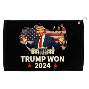 Trump Won 2024 President 47th Election Us Flag Grommeted Golf Towel