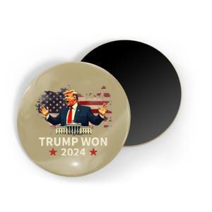 Trump Won 2024 President 47th Election Us Flag Magnet