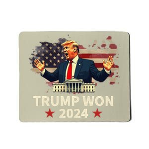 Trump Won 2024 President 47th Election Us Flag Mousepad