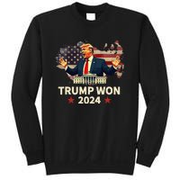 Trump Won 2024 President 47th Election Us Flag Sweatshirt