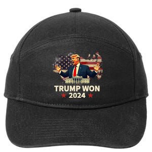 Trump Won 2024 President 47th Election Us Flag 7-Panel Snapback Hat