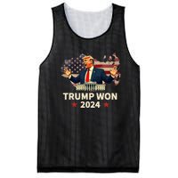 Trump Won 2024 President 47th Election Us Flag Mesh Reversible Basketball Jersey Tank