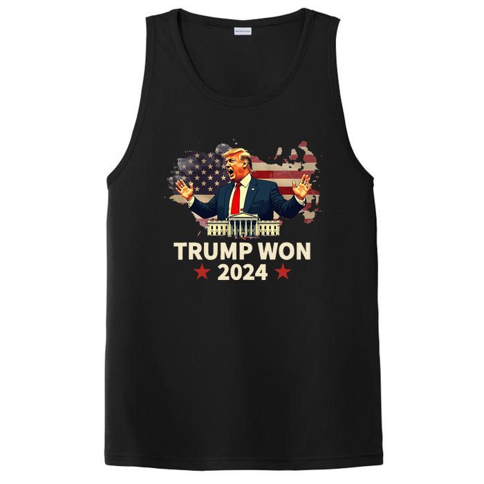 Trump Won 2024 President 47th Election Us Flag PosiCharge Competitor Tank