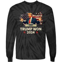 Trump Won 2024 President 47th Election Us Flag Tie-Dye Long Sleeve Shirt