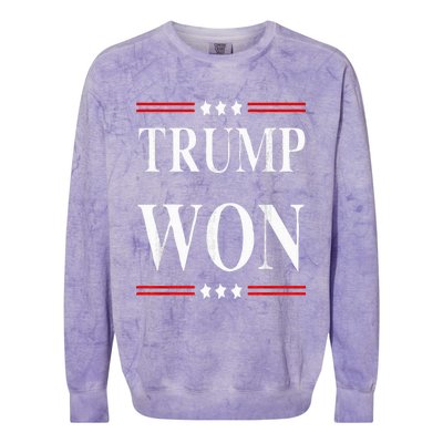 Trump Won 2024 Election Colorblast Crewneck Sweatshirt