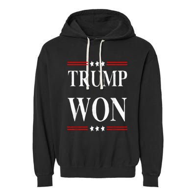 Trump Won 2024 Election Garment-Dyed Fleece Hoodie