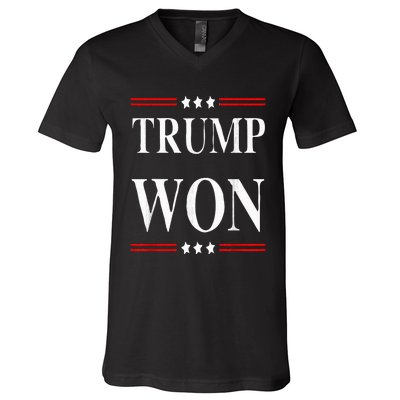 Trump Won 2024 Election V-Neck T-Shirt