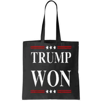 Trump Won 2024 Election Tote Bag